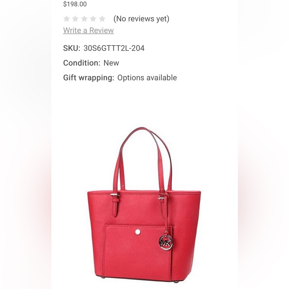 Michael Kors Jet Set Medium Leather Bag - Hot Pink/Coral